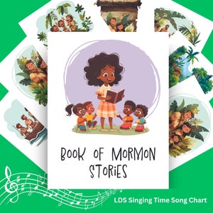 Book of Mormon Stories Singing Time Song Chart | LDS Primary Chorister Helps | Song Pictures | Digital Download
