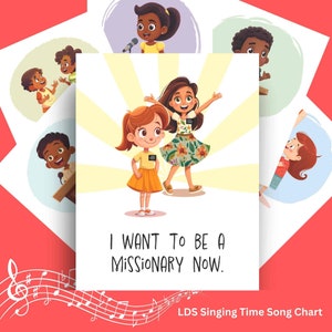 Ich möchte jetzt eine Missionarin sein Singing Time Song Chart | LDS Primäre Chorsänger Hilfen | Songbilder | Digitaler Download