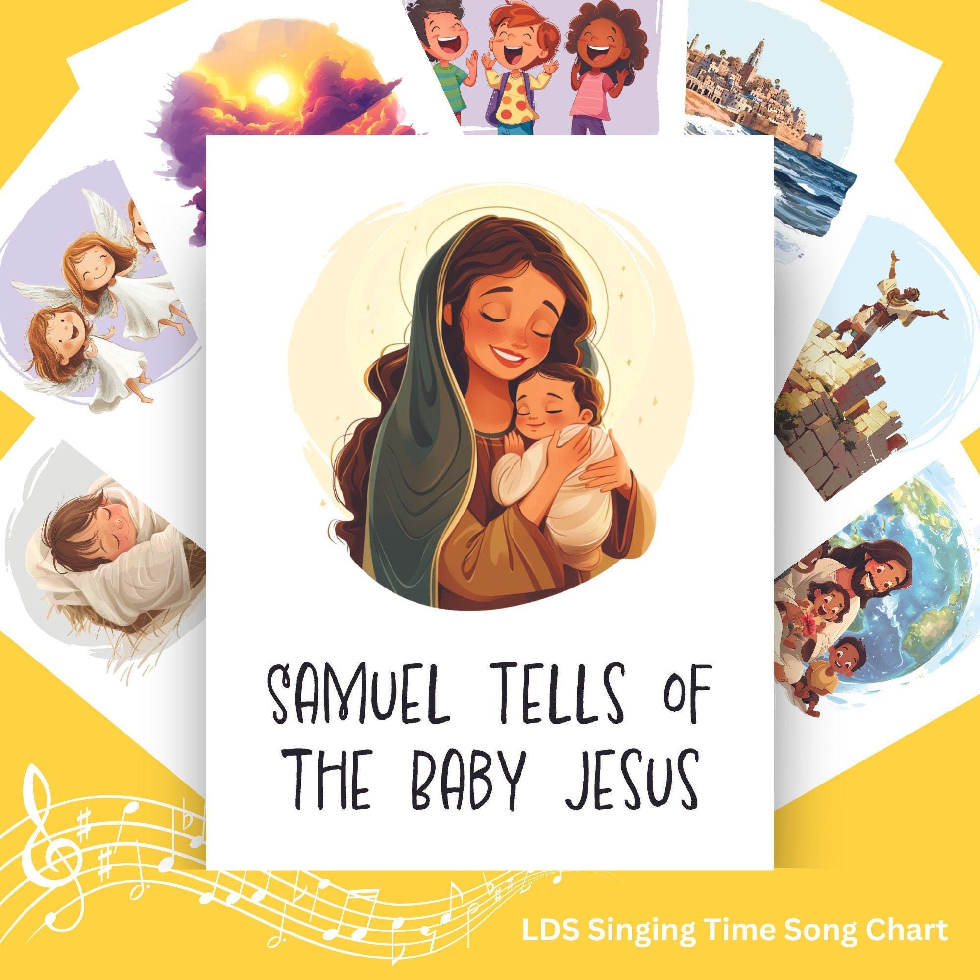 Samuel Tells of Baby Jesus Song Chart: LDS Primary Singing Time (Digital Download)