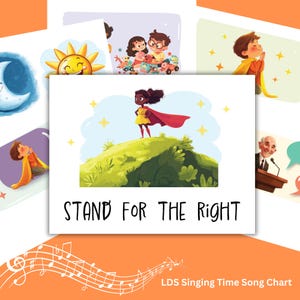 Stand For The Right Singing Time Song Chart | LDS Primary Chorister Helps | Song Pictures | Digital Download
