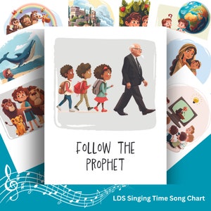 Follow the Prophet Primary Singing Time Song Chart | LDS Primary Chorister Helps | Song Pictures | Digital Download