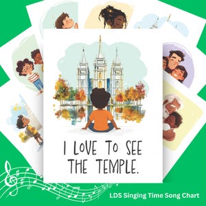Me encanta ver el diagrama de canciones del Tiempo de canto en el templo / Ayuda para el corista de la Primaria SUD / Imágenes de las canciones / Descarga digital