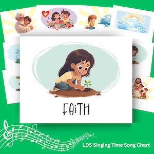 Faith Primary Singing Time Song Chart | LDS Primary Chorister Helps | Song Pictures | Digital Download