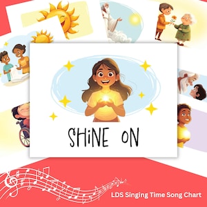 Shine On Singing Time Song Chart | LDS Primäre Chorsänger Hilfen | Songbilder | Digitaler Download