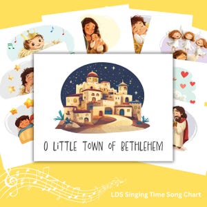 O Little Town of Bethlehem Sing Time Song Chart | LDS Primary Chorister helpt | Nummerafbeeldingen | Digitale download