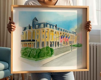 Congress Hall Hotel Cape May, New Jersey Art Print of original watercolor painting
