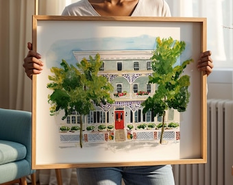 Virginia Inn Cape May NJ Wall Art Print from original Watercolor Painting