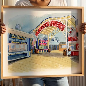 Morey's Pier Art Print , Wildwood Boardwalk, Jersey Shore Landmark image 1