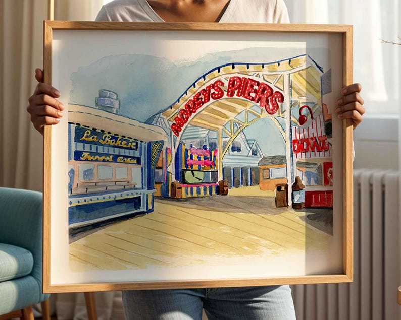 Morey's Pier Art Print , Wildwood Boardwalk, Jersey Shore Landmark image 1