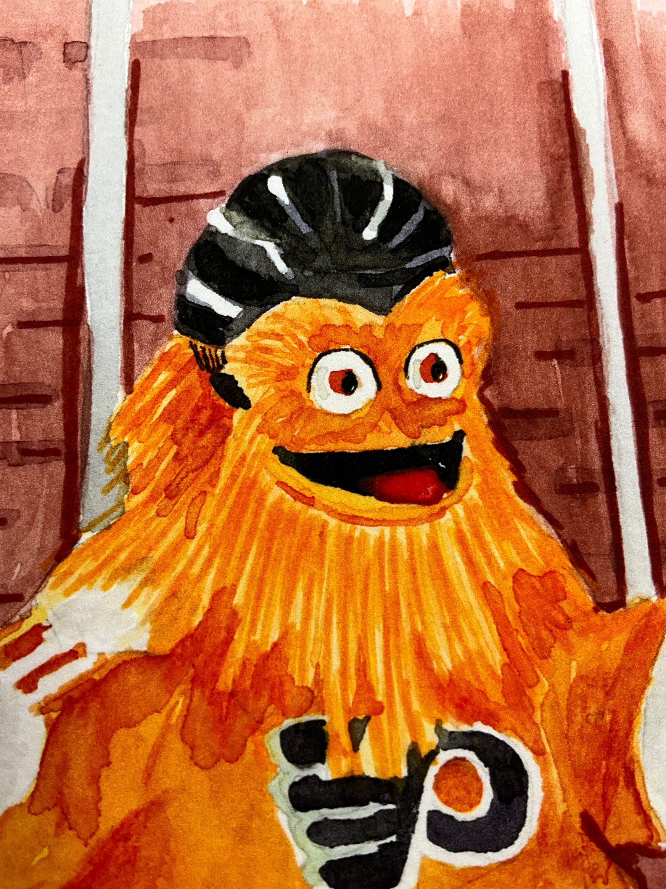 Gritty Paining Gritty the Mascot Wall Art Print of Original Watercolor Painting - Etsy