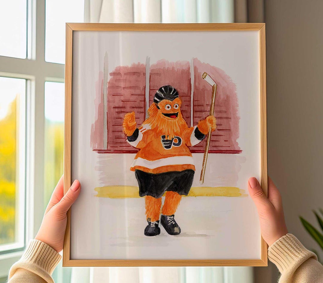 Gritty Paining Gritty the Mascot Wall Art Print of Original Watercolor Painting - Etsy