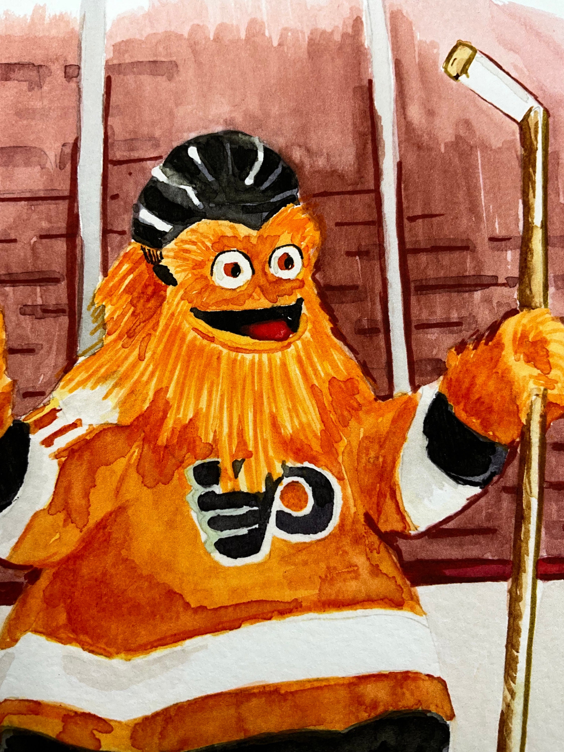 Gritty Paining Gritty the Mascot Wall Art Print of Original Watercolor Painting - Etsy