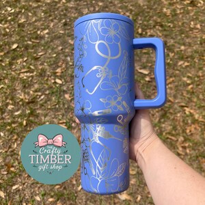 40oz Floral Nurse Tumbler - Engraved Tumbler With Handle - Simple Modern Trek Tumbler - Simple Modern Nurse Tumbler - Stanley Dupe Tumbler image 4