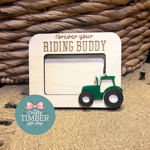 Tractor Photo Frame Magnet - Forever Your Riding Buddy - Father's Day Gift - Landscape Photo Frame