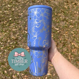 40oz Floral Nurse Tumbler - Engraved Tumbler With Handle - Simple Modern Trek Tumbler - Simple Modern Nurse Tumbler - Stanley Dupe Tumbler image 3