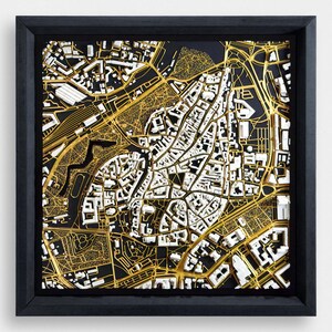 Mapa de Tallin impreso en 3D - Arte mural único - Ciudad 3D