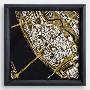 3D Gedruckte Riga Karte - Einzigartige Wandkunst - 3D Stadt