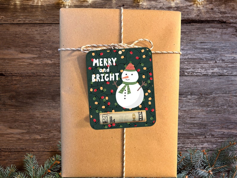 Christmas Money Card Holder, Holiday Gift Card, Ornament, Set of 4 image 8