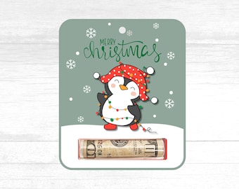 Penguin Christmas Money Card Holder, Unique Cash Gift