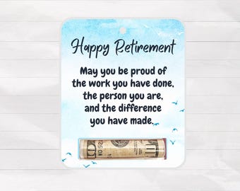 Retirement Money Card Holder, Happy Retirement Gift, Cash Gift Holder, Coworker Retirement Gift, Retirement Card
