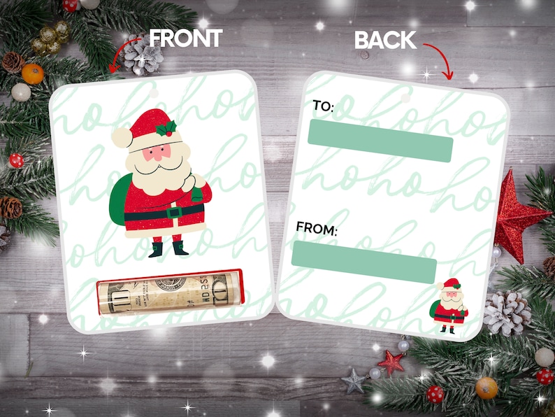 Christmas Money Card Holder, Holiday Gift Card, Ornament, Set of 4 image 6