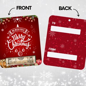 Christmas Money Card Holder, Holiday Gift Card, Ornament, Set of 4 image 4