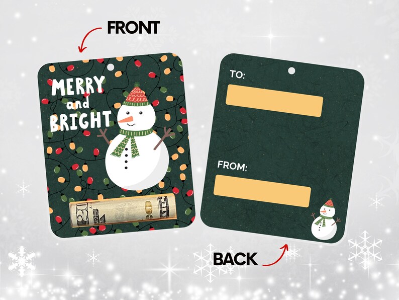 Christmas Money Card Holder, Holiday Gift Card, Ornament, Set of 4 image 5