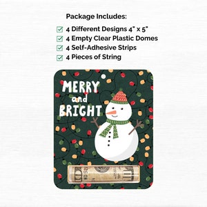 Christmas Money Card Holder, Holiday Gift Card, Ornament, Set of 4 image 3