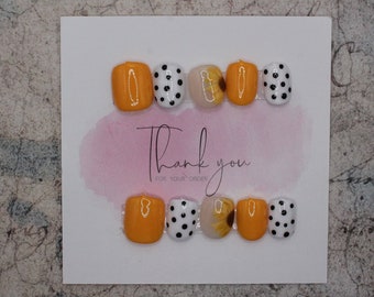 Sunflower Polka Dot press on nails