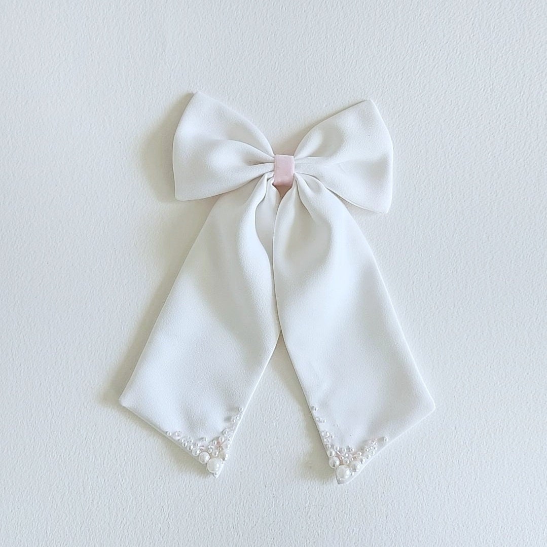 White Pastel Shells Large Bow main image 0