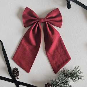 Large Red Linen Bow