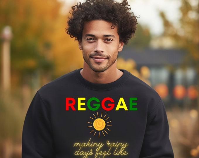 Reggae Lover Gift, Unisex Reggae Sweatshirt, Reggae Gift Ideas, Rasta Sweatshirt, Reggae Colors