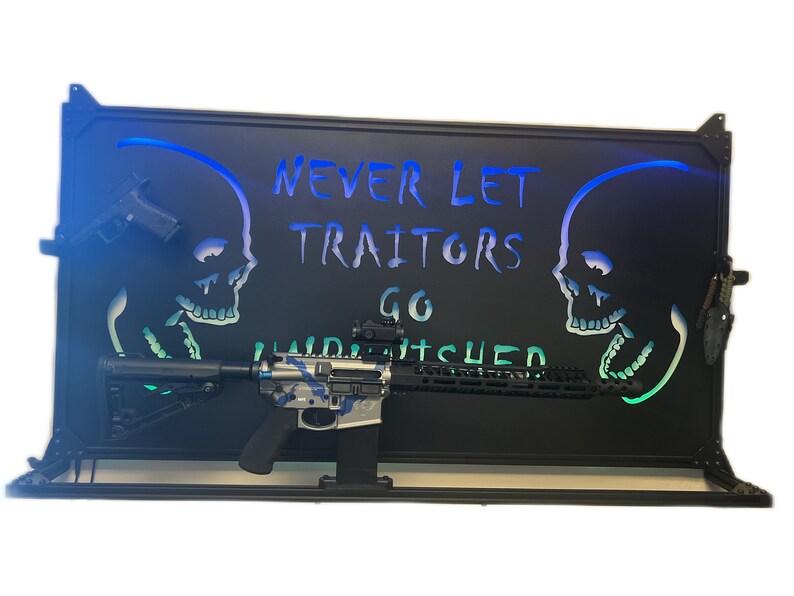 Gun Wall Decor TRAITORS Design Bold Firearm Display for Home Defense