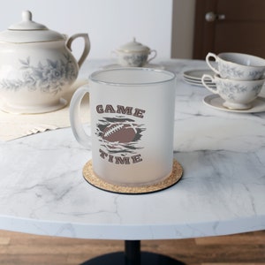 Game  Time Frosted Glass Mug