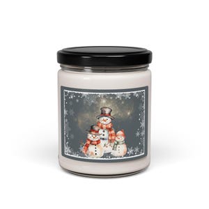 Three Snowmen Soy Candle