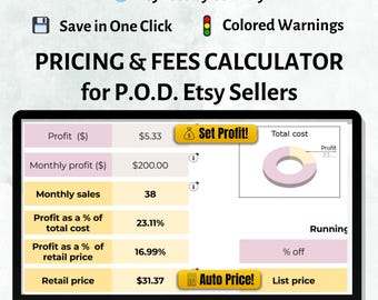 Preis- und Etsy-Gebührenrechner - Preistool für Printify für Etsy-Verkäufer