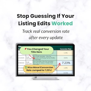 Etsy Listing Optimization Tool – Track Listing Edits & Measure Conversion Rate Impact