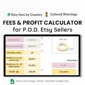 Etsy Calculator. Etsy Fee Calculator. Etsy Profit Calculator - Etsy Fees for Sellers. Printify Profit Calculator. Basic Version