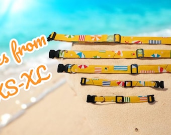 Pet Collar -Yellow Beach Theme