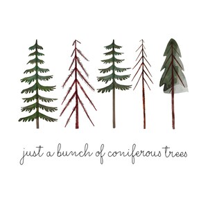 Just a bunch of coniferous trees; watercolour digital art