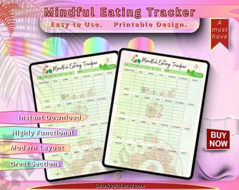 Mindful Eating Food Journal: Daily Wellness Tracker (Printable JPG)