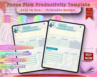 Minimalistischer Tagesplaner: Fokus & Produktivität JPG (Printable)