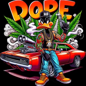 Weed Dope Cool Cartoon Character Digital Download Tattoos l Smoke 420 PNG DTF T-shirt Sublimation Childhood Icons l Tattoos, & Cars Design.