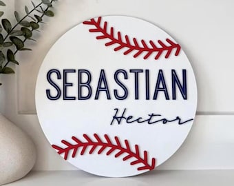 Personalized Baseball Name Sign, Sports Theme Room Decor