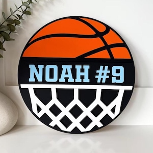 Personalized Basketball Name Sign for Basketball Theme Room Sports Theme Bedroom Decor Basketball Design Name Sign Sports Name Sign