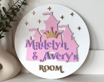 Princess Castle Name Sign Princess Door Sign Girls Door Sign Girls Bedroom Princess Sign Castle Sign Personalized Door Sign Girls Princess