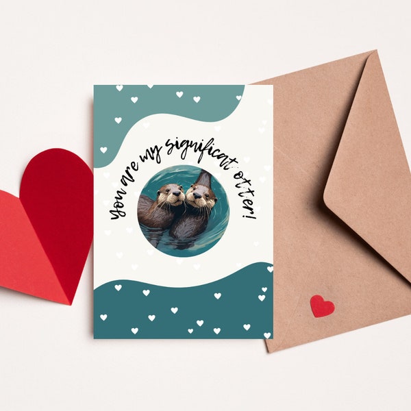 Otter Love Card; Digital Love Card; Otter Love Card; Significant Other; Printable Card to download