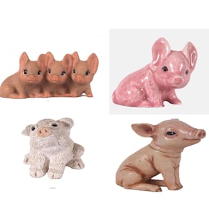 Adorable Vintage Animal Figurine Collection of Piglets – Perfect for Collectors or Country Charm Décor! Tallest is 2” high. Widest is 4-3/4&quot;