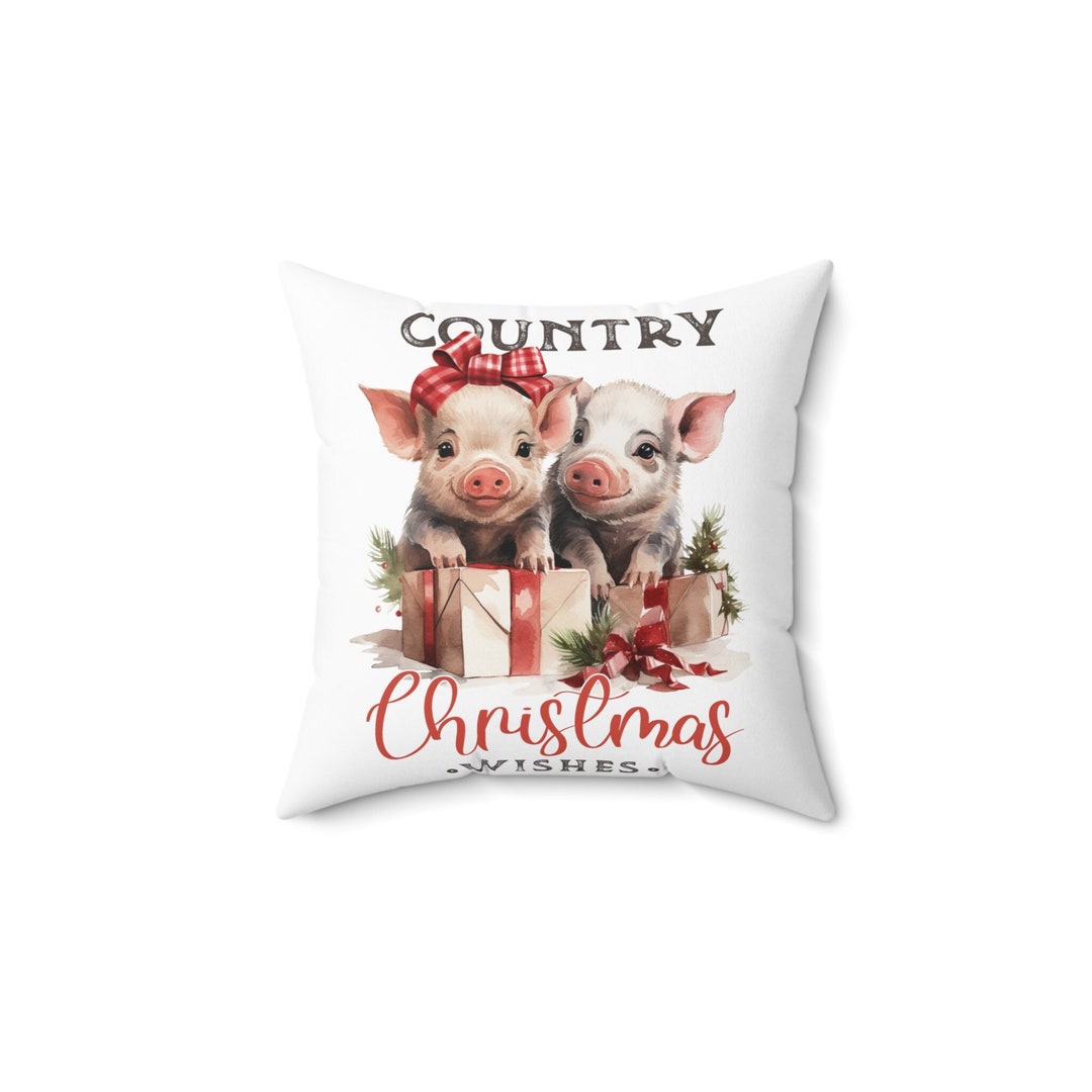 Farm Animal Christmas Pillows Holiday Pillows Country Etsy