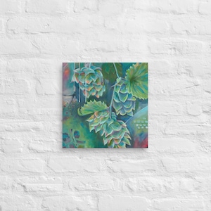 Hops painting print on canvas, Fine art print